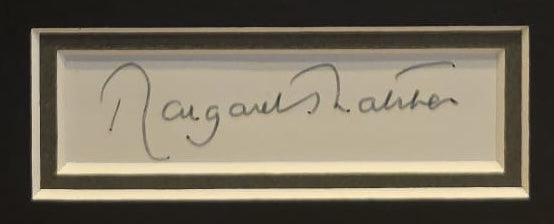 Margaret Thatcher British Prime Minister Hand Signed Card, Photo Presentation & COA