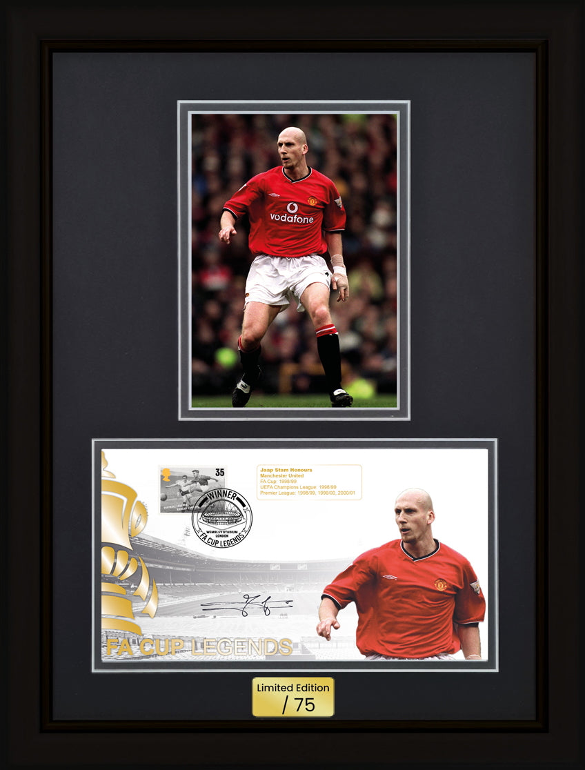 Jaap Stam, Manchester United Legend, Hand Signed Framed First Day Cover & COA