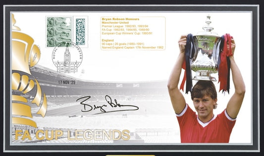 Bryan Robson, Manchester United Legend, Hand Signed First Day Cover With COA