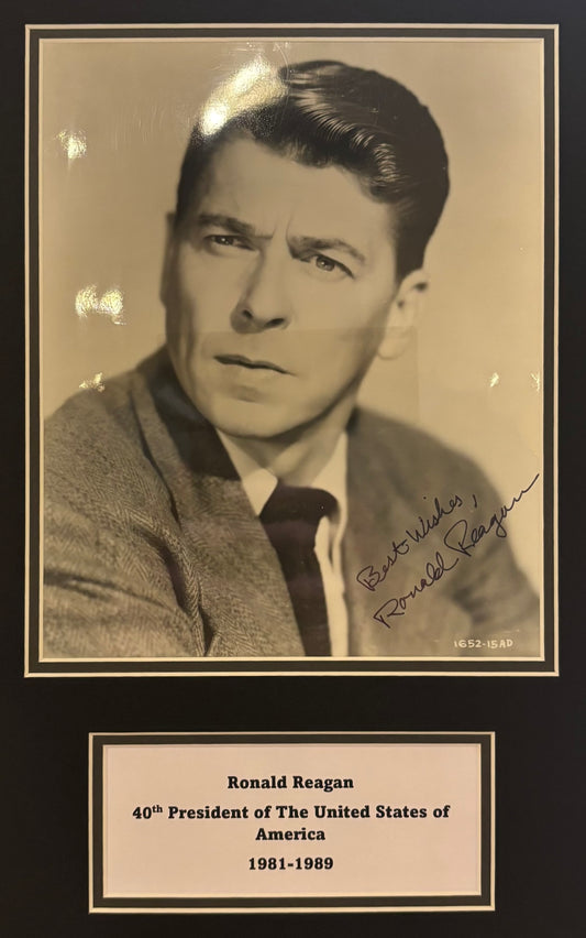 Ronald Reagan, Former U.S President, Hand Signed Mounted Photo Presentation, With COA