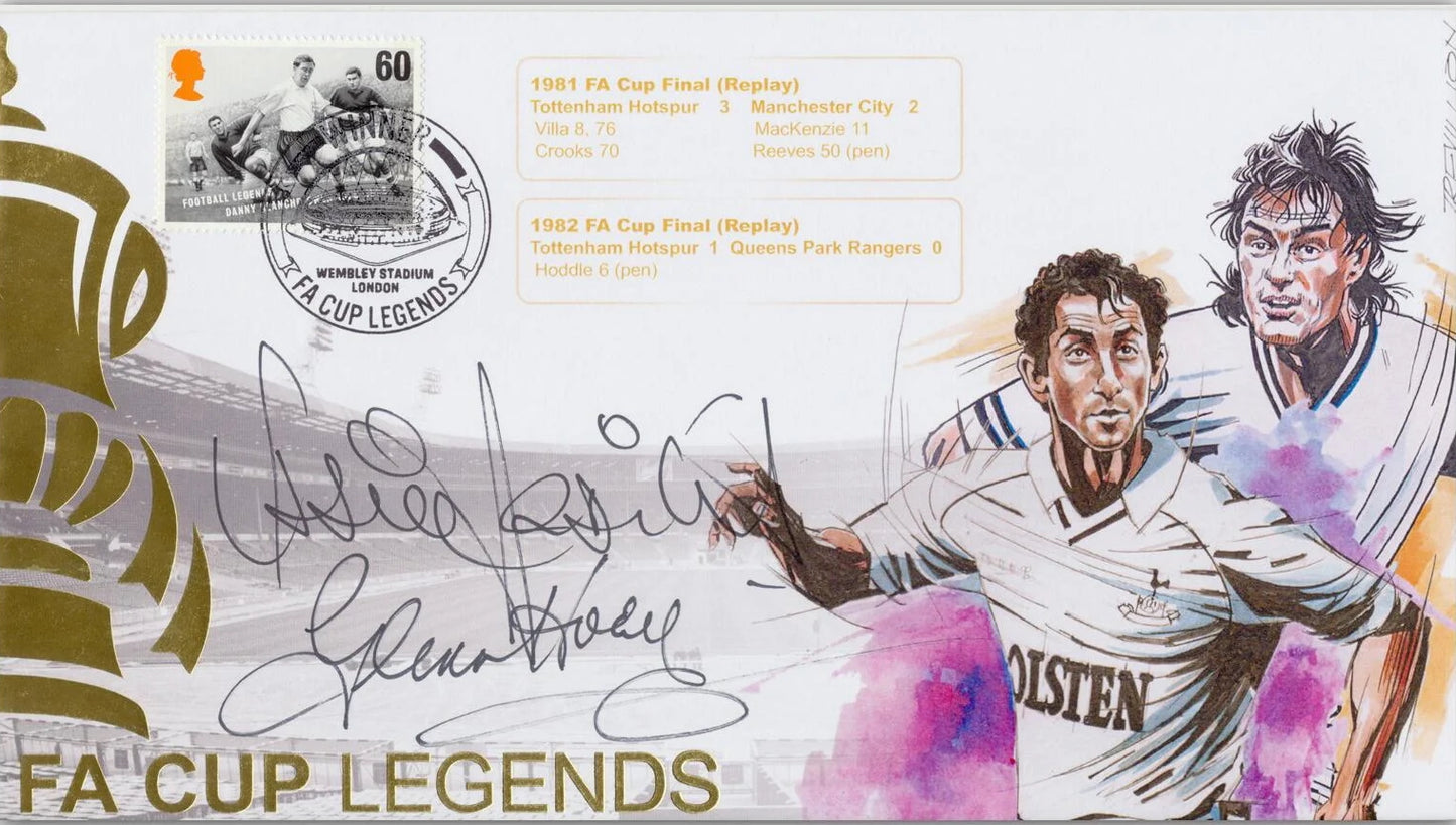 Glenn Hoddle, Ossie Ardiles, Spurs Legends, Hand Signed First Day Cover With COA