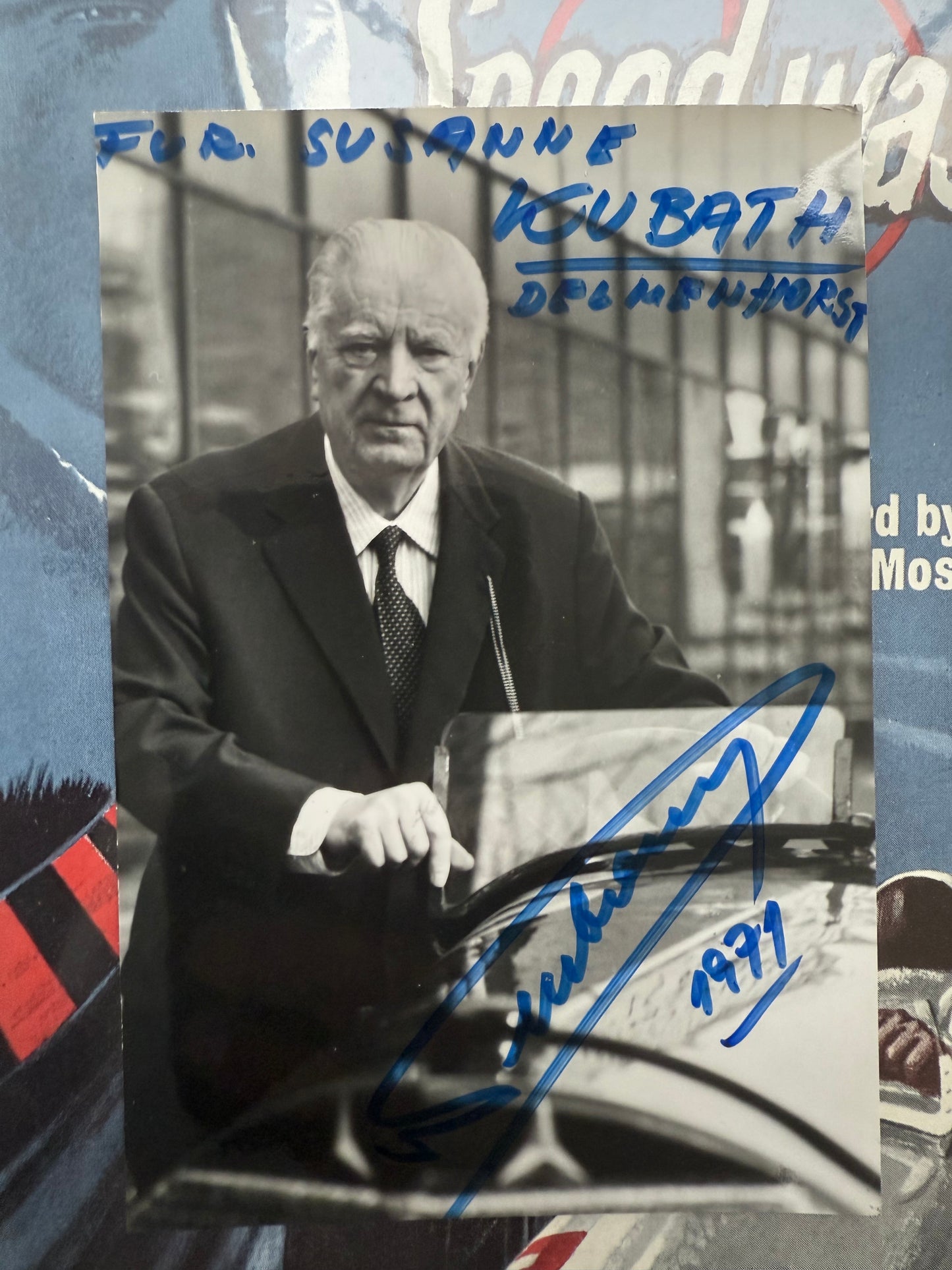 Alfred Neubauer Original Mercedes F1 Team Manager, Hand Signed Photo Presentation With UACC COA