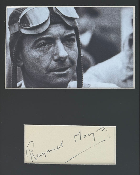Raymond Mays, Grand Prix Driver/Principle, Hand Signed Card Presentation With COA