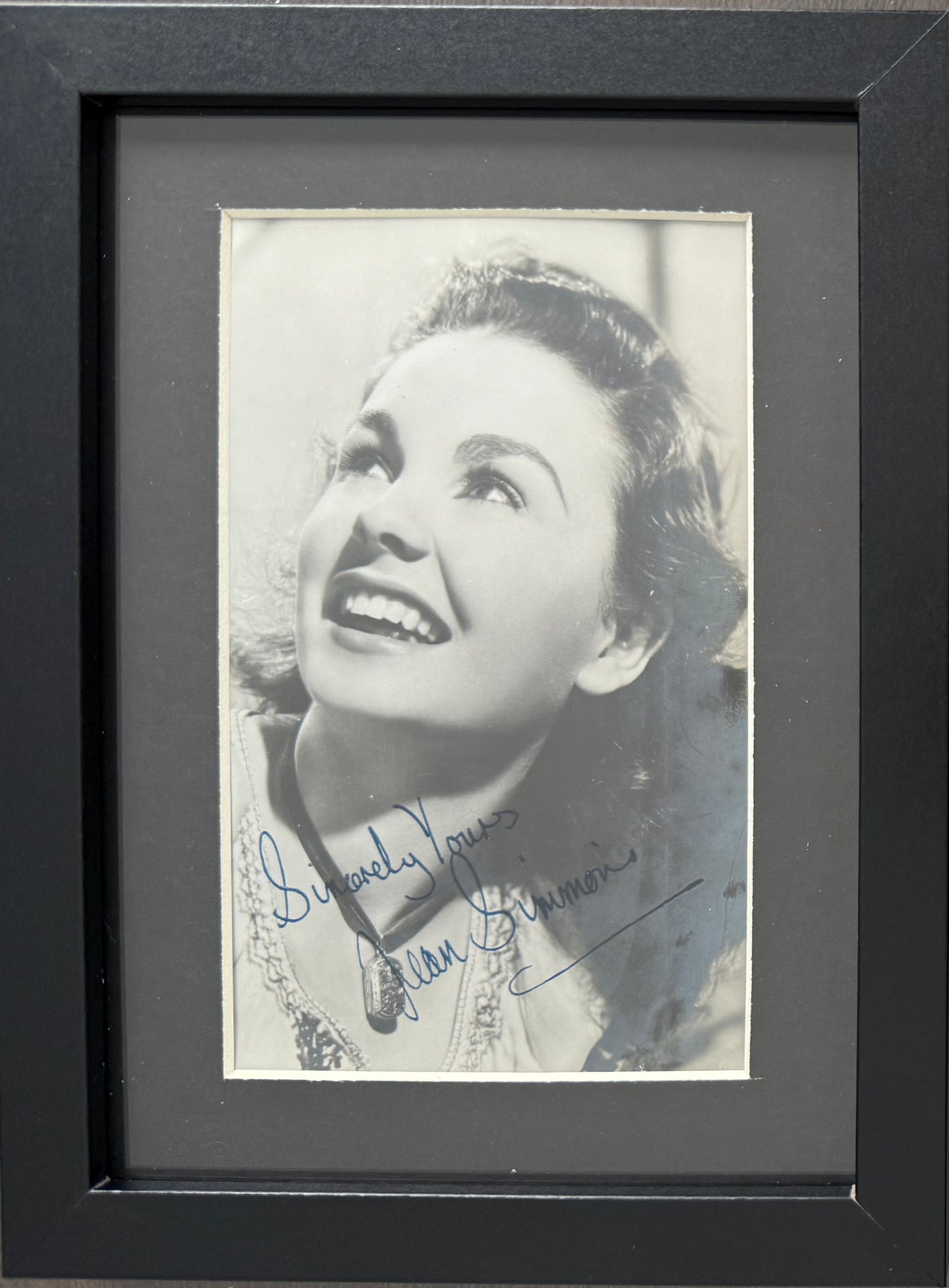 Jean Simmons, Actress, Hand Signed Framed Publicity Photo & AFTAL COA