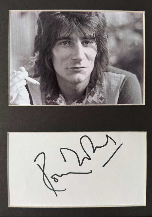 Ronnie Wood, Rolling Stones Guitarist, Hand Signed Card Presentation & AFTAL Member COA