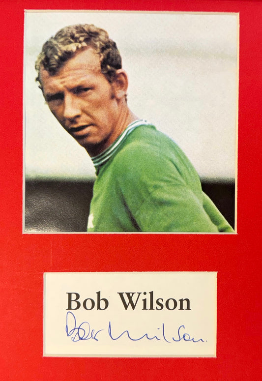 Bob Wilson, Arsenal FC Legend, Hand Signed Card, Photo Presentation With COA