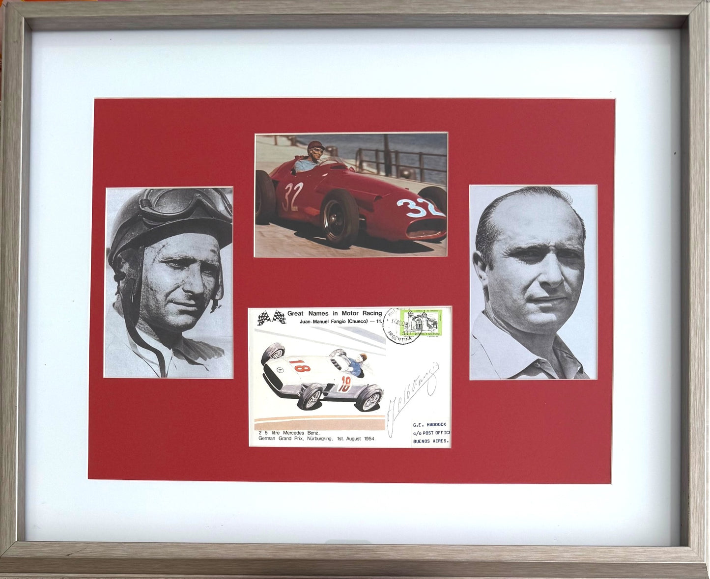 Juan Manuel Fangio, F1 Legend, Hand Signed First Day Cover Photo Presentation & COA