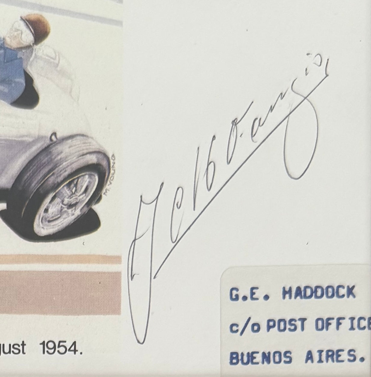 Juan Manuel Fangio, F1 Legend, Hand Signed First Day Cover Photo Presentation & COA