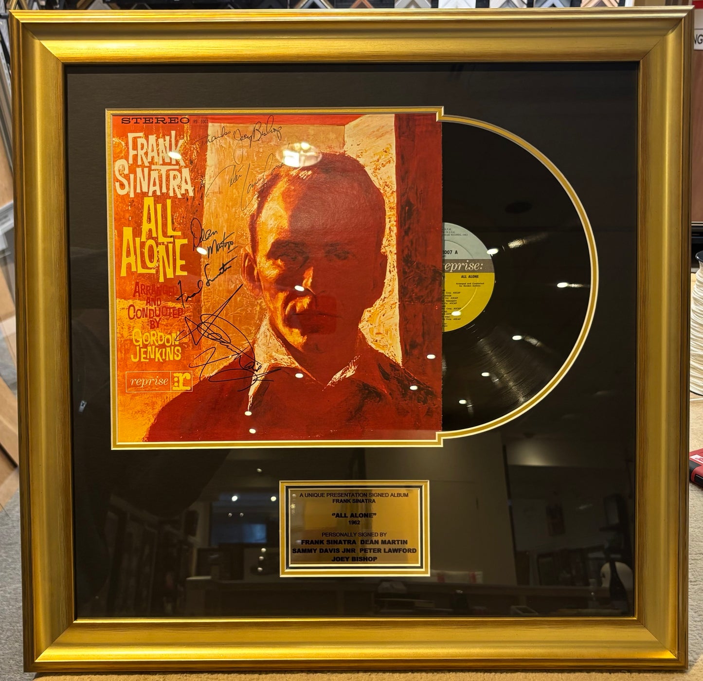 Frank Sinatra & The Rat Pack Fully Hand Signed Framed (60cm x 60cm) Album With COA