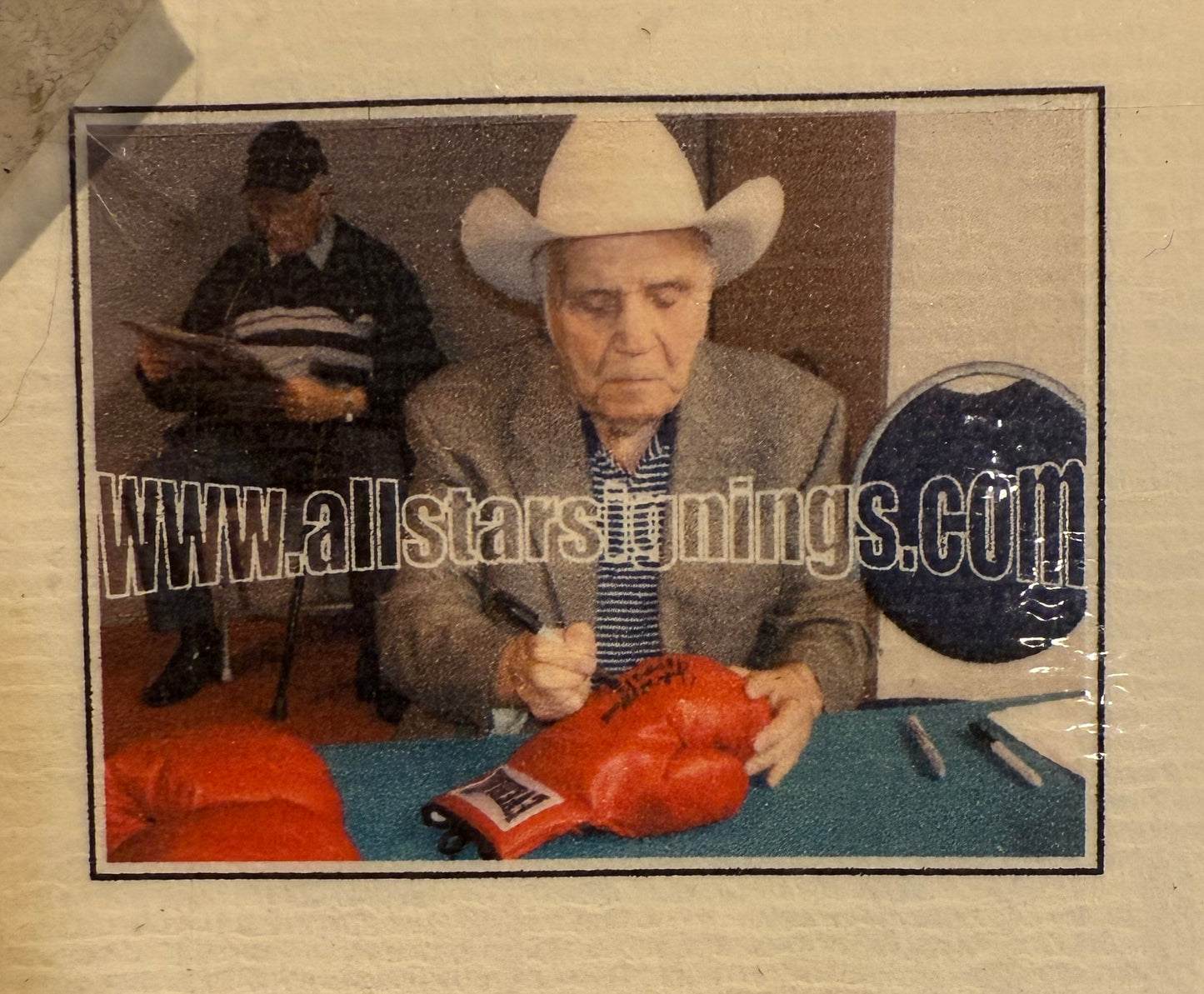 Jake LaMotta, Hand Signed Boxing Glove Presentation, 35cm x 20cm Framed & COA