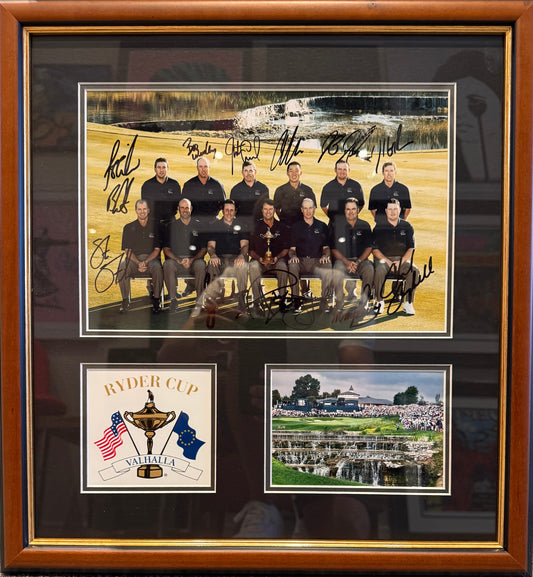 Ryder Cup 2008 Valhalla 12 x Player Team U.S.A Hand Signed Photo 48cm x 45cm Professionally Framed With COA