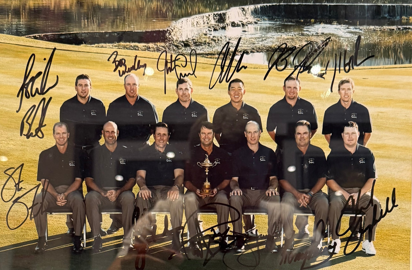Ryder Cup 2008 Valhalla 12 x Player Team U.S.A Hand Signed Photo 48cm x 45cm Professionally Framed With COA