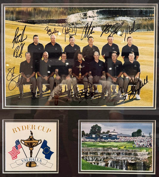 Ryder Cup 2008 Valhalla 12 x Player Team U.S.A Hand Signed Photo 48cm x 45cm Professionally Framed With COA