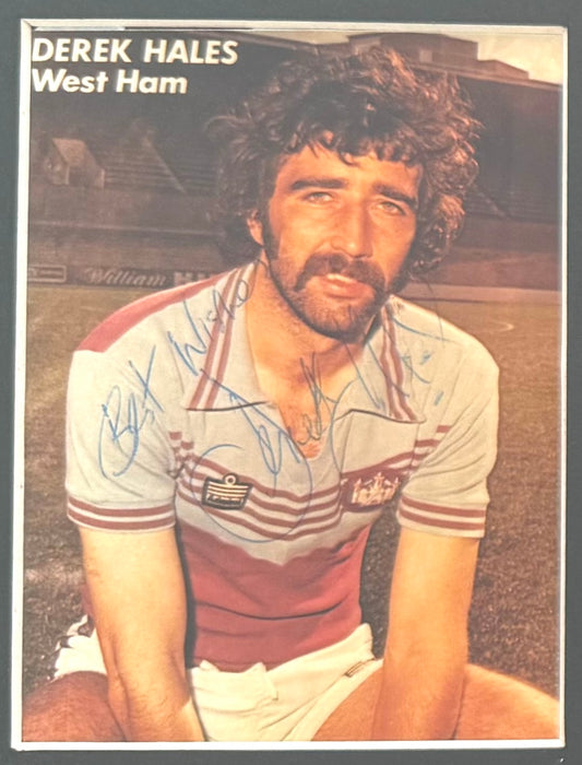 Derek Hales, Former WHU, Charlton Athletic Player, Hand Signed Photo With COA