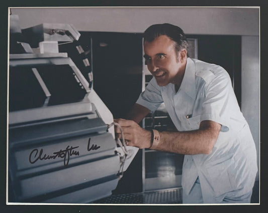 Christopher Lee, James Bond, Man with the Golden Gun, Hand Signed Framed Photo & IAAE COA