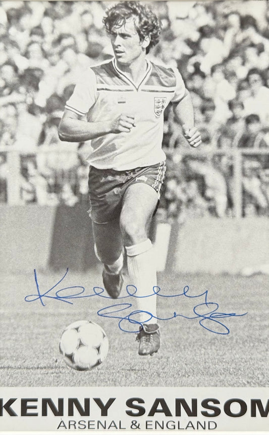 Kenny Sansom, Arsenal Legend, Hand Signed England Photo With COA