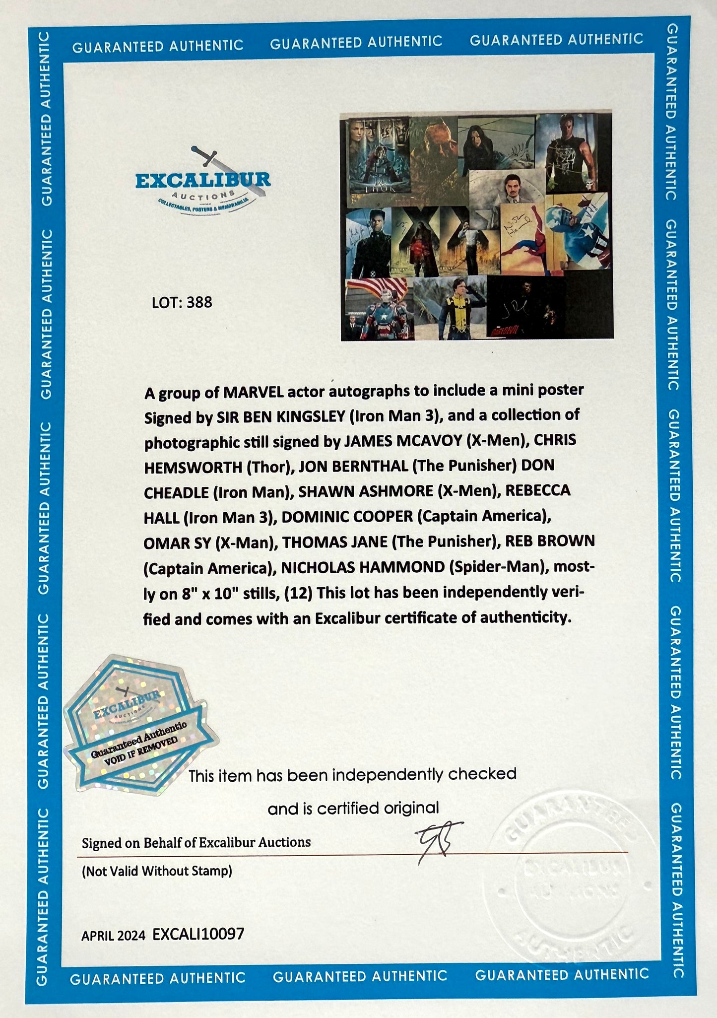 Shawn Ashmore, Marvel 'X-Men 'Iceman'' Actor, Hand Signed Photo & COA