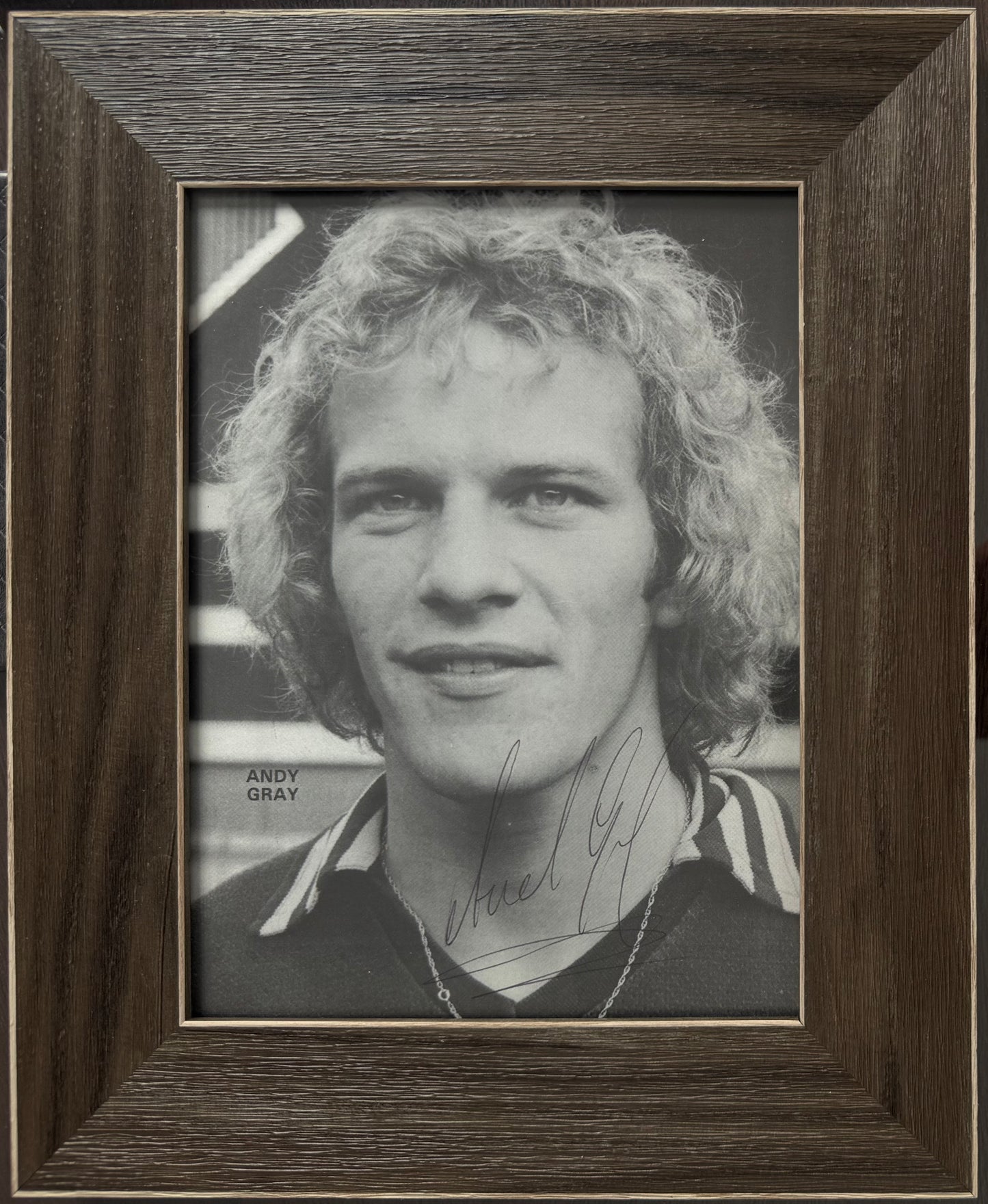 Andy Gray, Everton, Wolves, Villa, WBA, Rangers Legend, Hand Signed Photo & COA