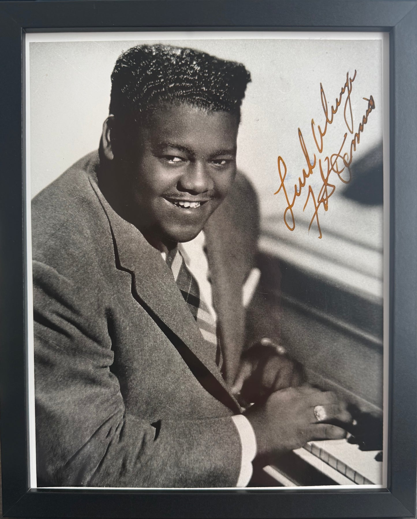 Fats Domino, Hand Signed Original Framed Photo & COA