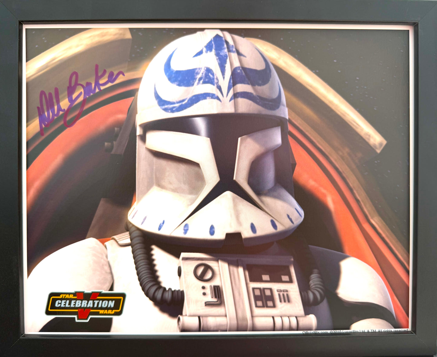 Dee Bradley Baker, Star Wars 'Captain Rex', The Clone Wars Hand Signed Framed Photo & COA