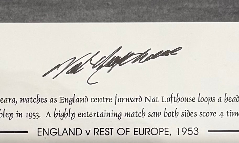 Nat Lofthouse, Bolton Wanderers Legend, Hand Signed Limited Edition Print & AFTAL COA