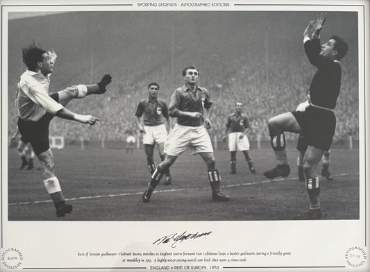 Nat Lofthouse, Bolton Wanderers Legend, Hand Signed Limited Edition Print & AFTAL COA