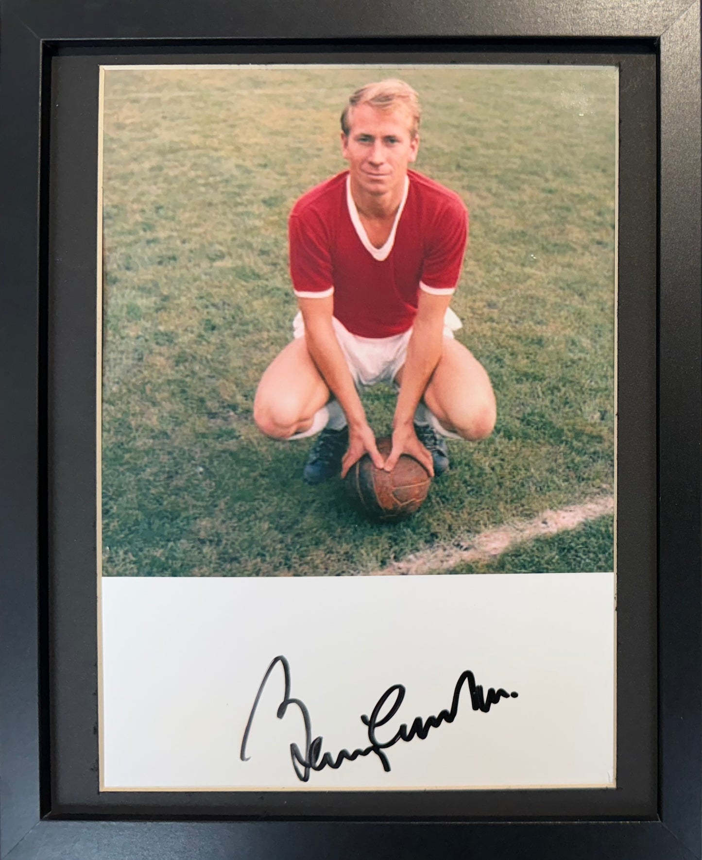 Sir Bobby Charlton, Manchester United Legend, Hand Signed Mounted Photo With COA