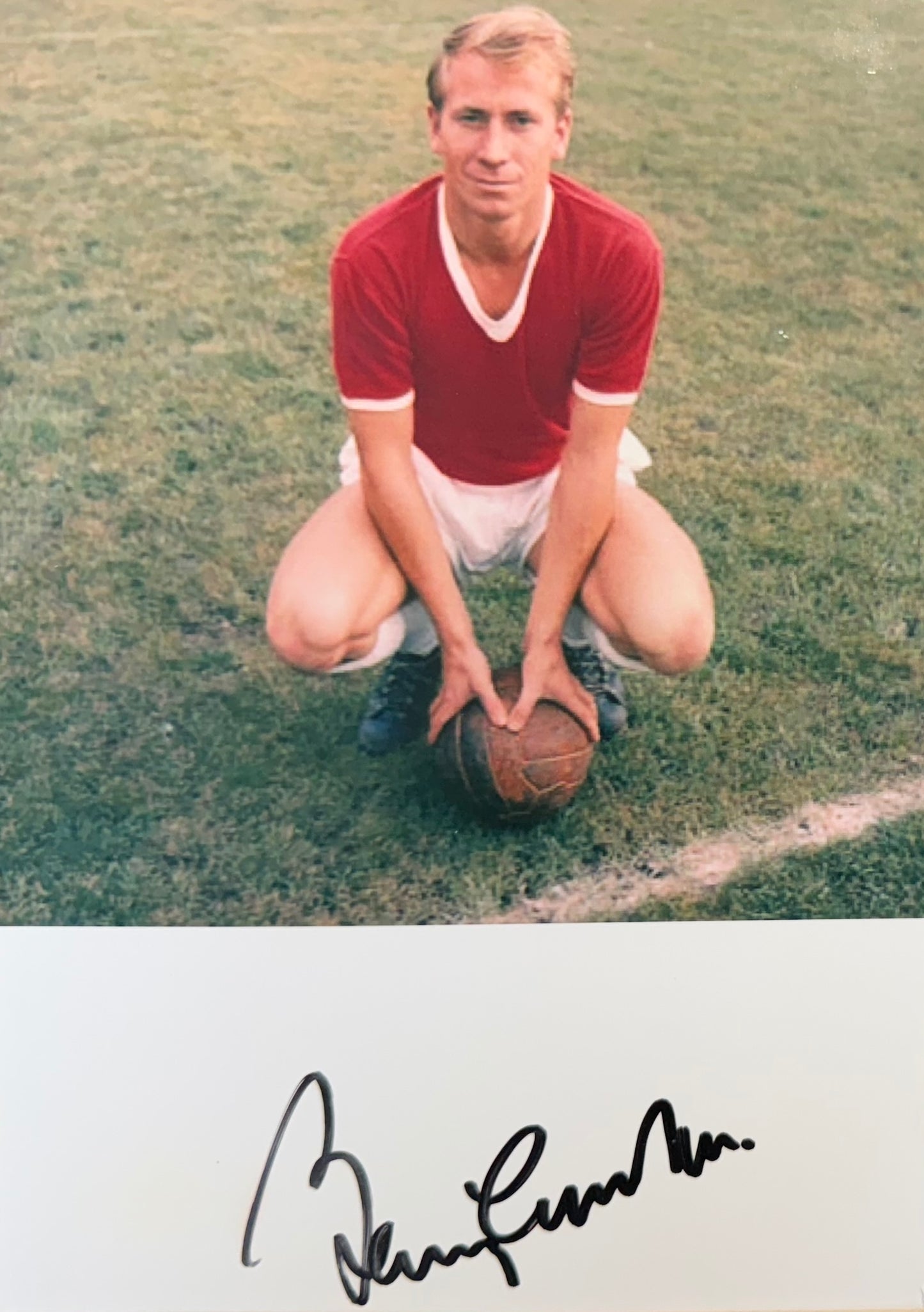 Sir Bobby Charlton, Manchester United Legend, Hand Signed Mounted Photo With COA