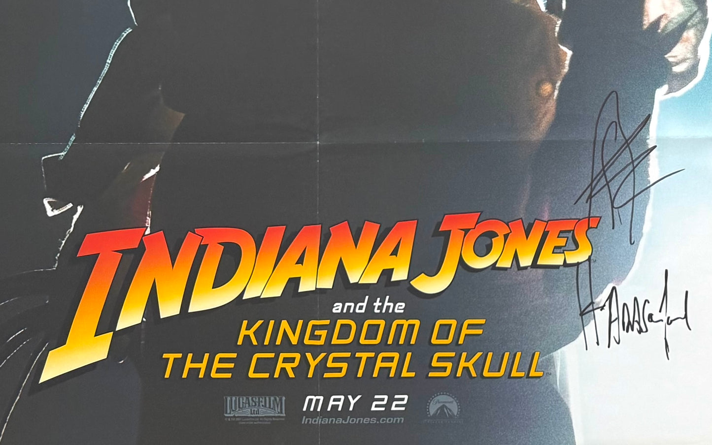 Harrison Ford, Shia LaBeouf 'Indian Jones'' Hand Signed 80cm x 60cm Poster & AFTAL COA