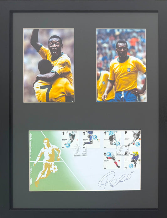 Pele - Hand Signed Framed Limited Edition 'Buckingham' FDC (First Day Cover) Presentation COA
