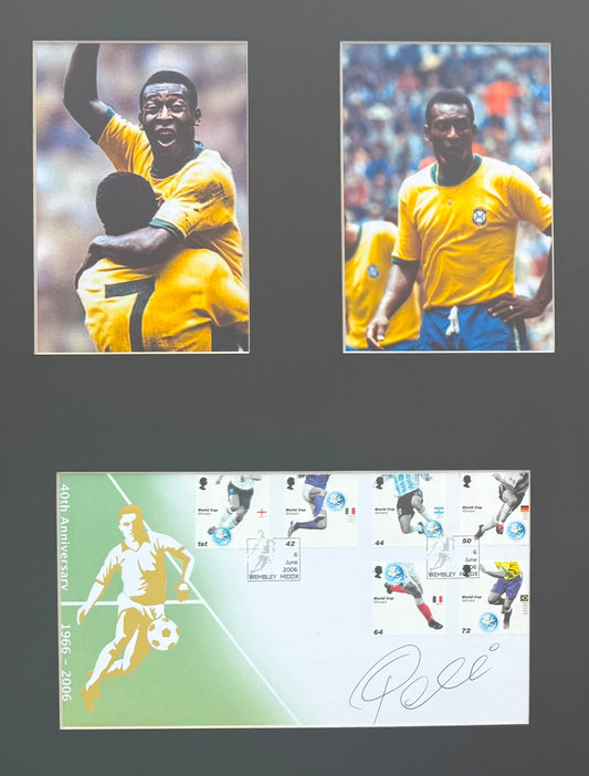 Pele - Hand Signed Framed Limited Edition 'Buckingham' FDC (First Day Cover) Presentation COA