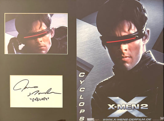 James Marsden, X-Men Hand Signed Framed Mounted Card & Original Publicity Photo & COA