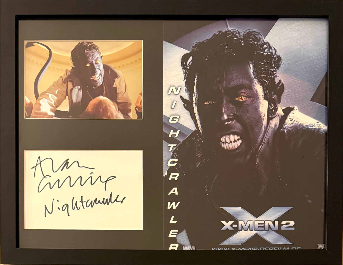 Alan Cumming, X-Men Hand Signed Framed Mounted Card & Original Publicity Photo & COA