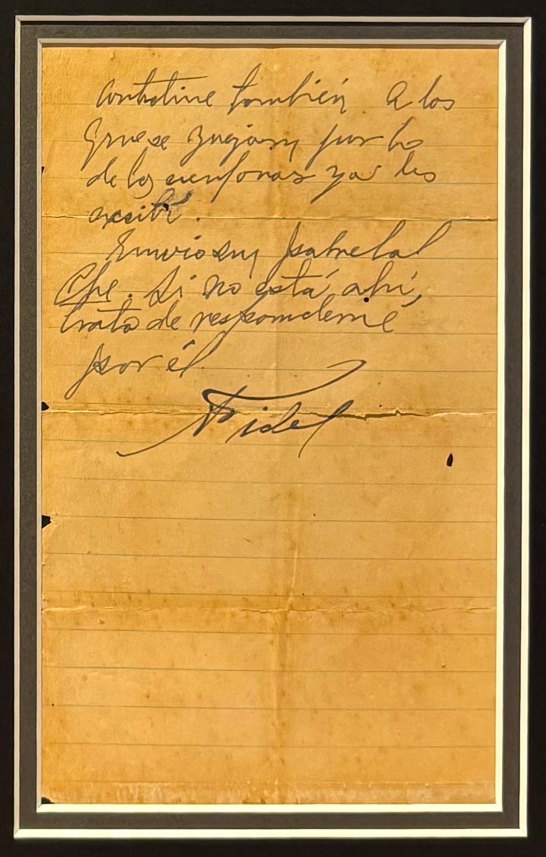 Fidel Castro, Former Cuban President, Hand Signed Letter Presentation & AFTAL COA