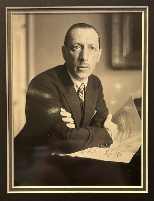 Igor Stravinsky, Russian Composer, Hand Signed Framed Mounted Original Card With COA