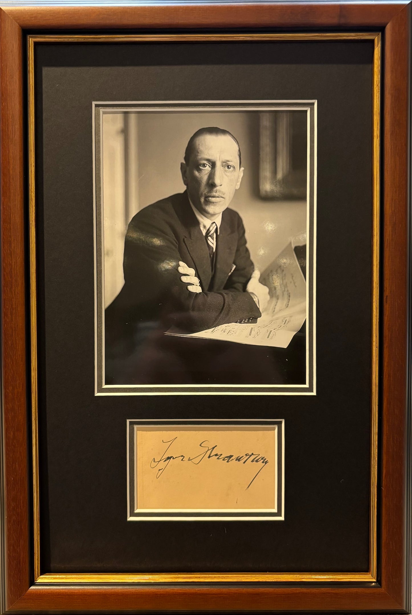 Igor Stravinsky, Russian Composer, Hand Signed Framed Mounted Original Card With COA
