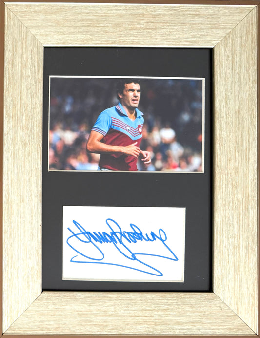 Sir Trevor Brooking, West Ham United Legend, Hand Signed Framed Card Presentation & COA