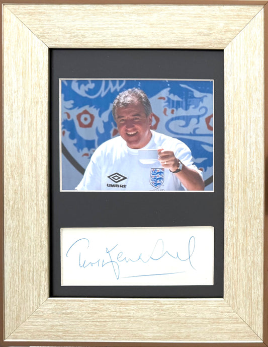 Terry Venables, Hand Signed Card with Photo Presentation & COA