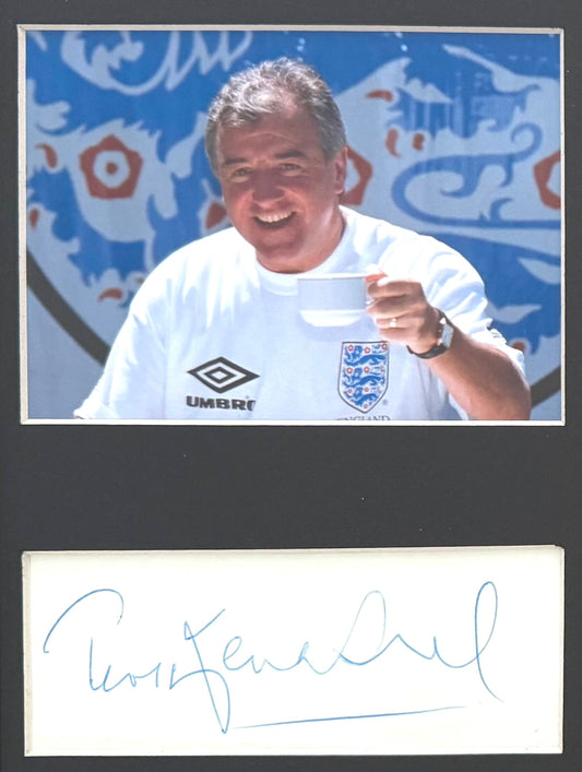 Terry Venables, Hand Signed Card with Photo Presentation & COA