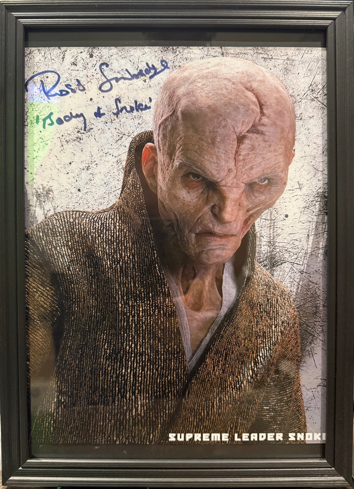 Ross Sambridge Star Wars 'Snoke' Actor, Hand Signed Framed Photo & COA