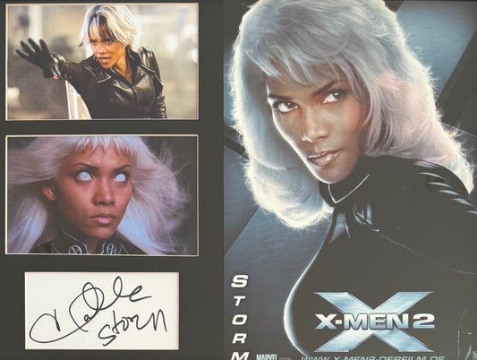 Halle Berry, Marvel 'X-Men 'Storm' Actor, Hand Signed Card with Photo Presentation & COA