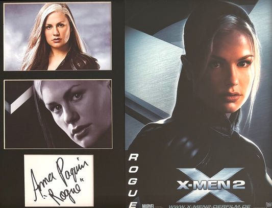 Anna Paquin, Marvel 'X-Men 'Rogue' Actor, Hand Signed Card with Photo Presentation & COA