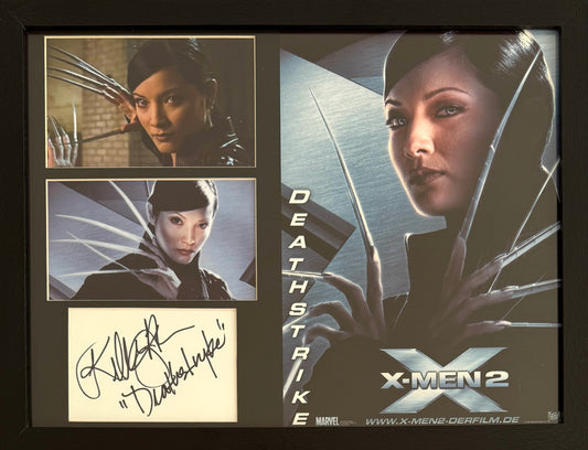 Kelly Hu, Marvel 'X-Men 'Deathstrike' Actor, Hand Signed Card with Photo Presentation & COA