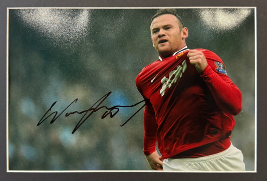 Wayne Rooney, Manchester United Legend, Hand Signed Photo With COA