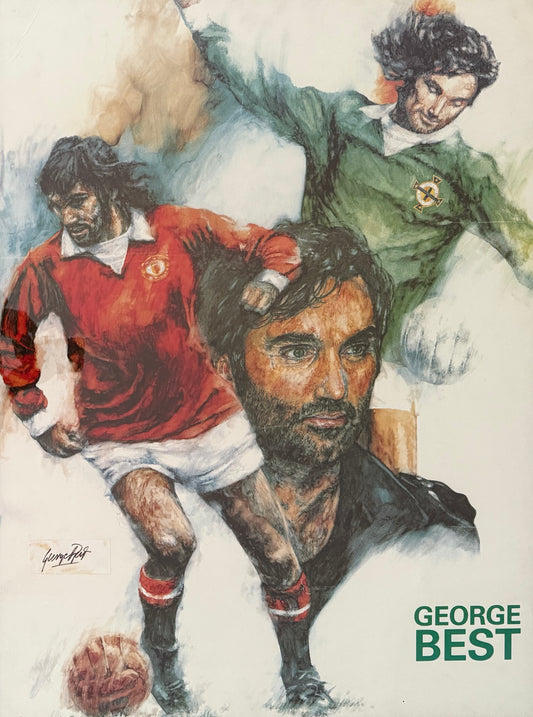 George Best, Manchester United Legend, Stunning Hand (Cut Card) Signed  Poster & COA