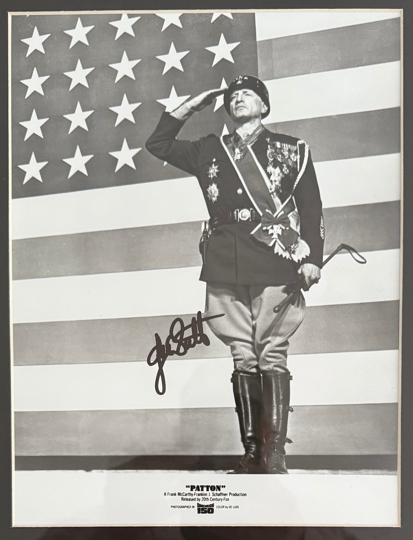 George C. Scott, 'Patton' Actor, Hand Signed Framed Mounted Original Photo & AFTAL COA