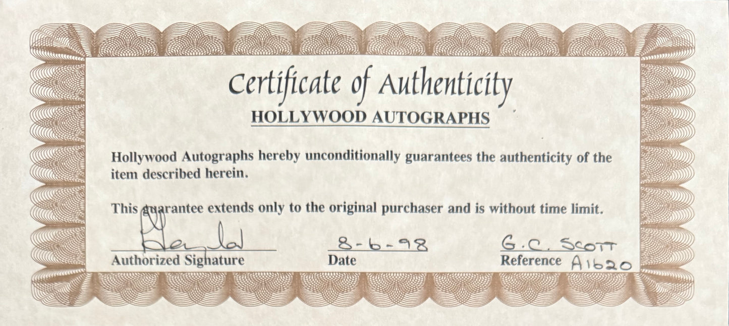 George C. Scott, 'Patton' Actor, Hand Signed Framed Mounted Original Photo & AFTAL COA