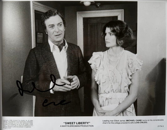 Michael Caine, Hand Signed 'Sweet Liberty' Original Film Photo & AFTAL Member COA