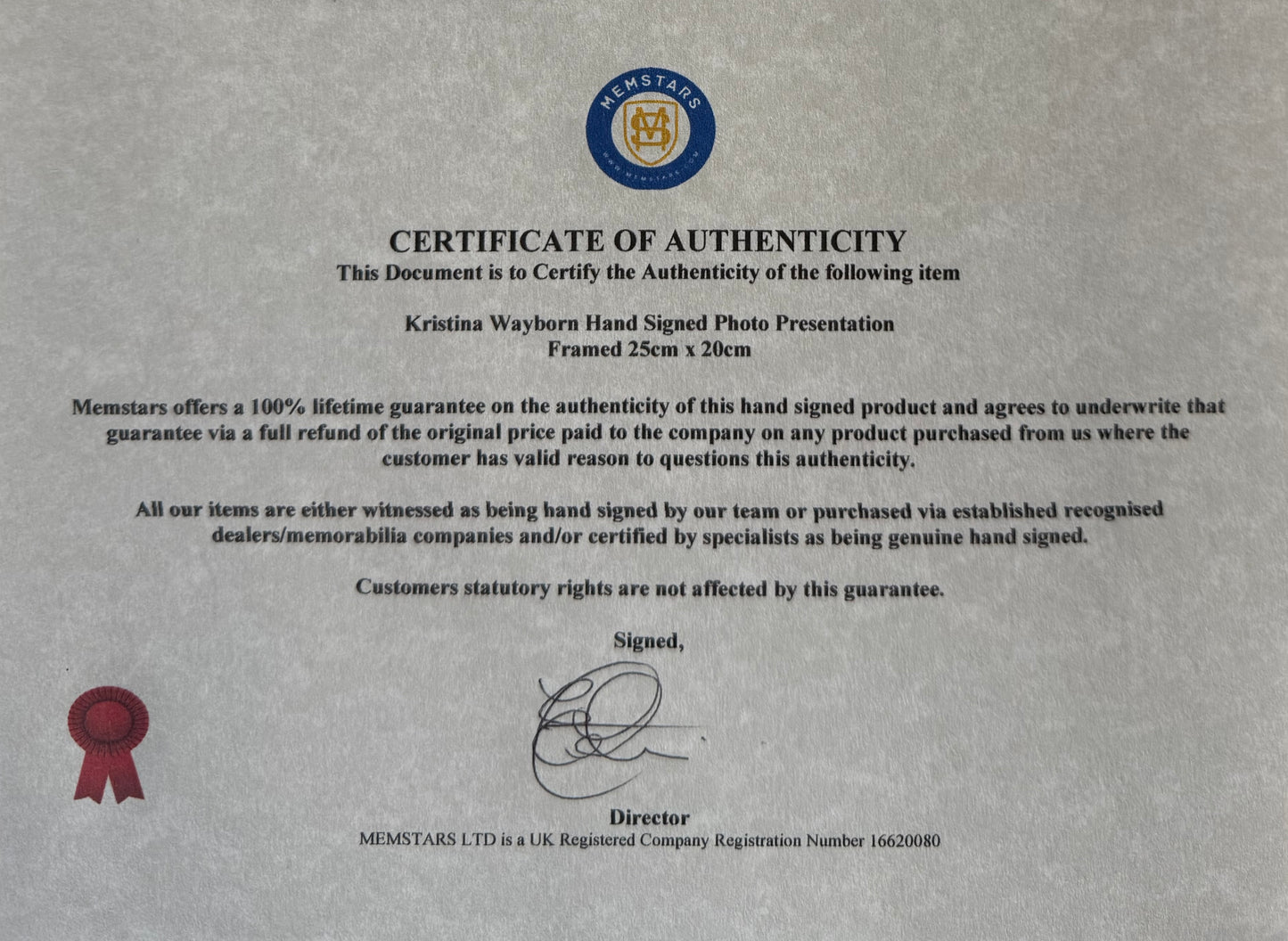 Kristina Wayborn 007 James Bond 'Octopussy Actress, Hand Signed Photo & COA