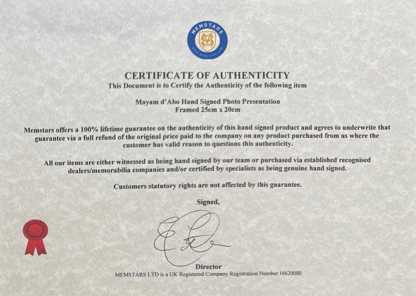 Maryam d'Abo, 007 'Kara Milovy' James Bond Actress, Hand Signed Photo & COA